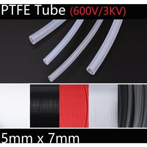ID 5mm x 7mm OD PTFE Tube T eflon Insulated Rigid Capillary F4 Pipe High Low Temperature Resistant Transmit Hose 3KV Colorful