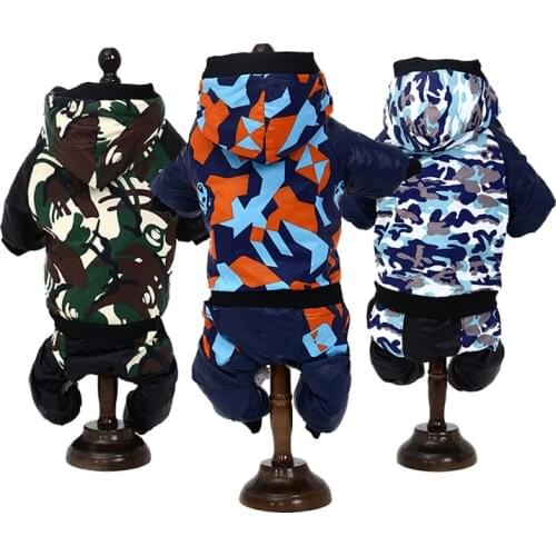 Camouflage Jumpsuit for Dog Hoodie Fleece Overalls for Dogs Puppy Coat Jacket for Chihuahua Winetr Warm Dog Clothes Pet Clothing