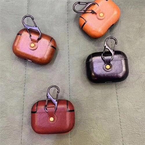 Leather Storage Case for Airpods Pro 3 Wireless Bluetooth Earphones Charging Box Shell Shockproof Protective Cover