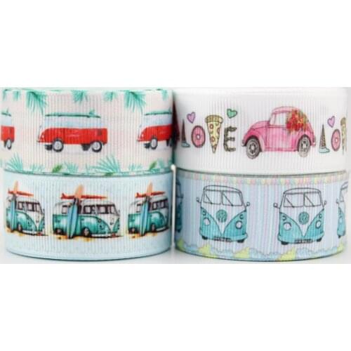 Lovely 7/8" cartoon car grosgrain printed ribbon 22mm 10 yards DIY Handmade Gift wrapping Wedding Decoration ribbons