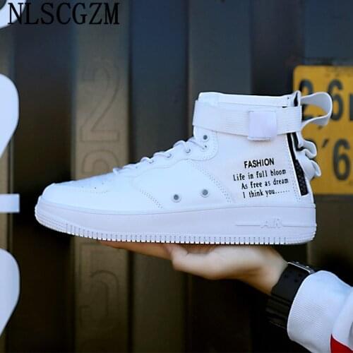 Hip Hop White Shoes Men Leather Shoes Men High Top Sneakers Designer Shoes Men High Quality Tenis Masculino Zapatos De Hombre