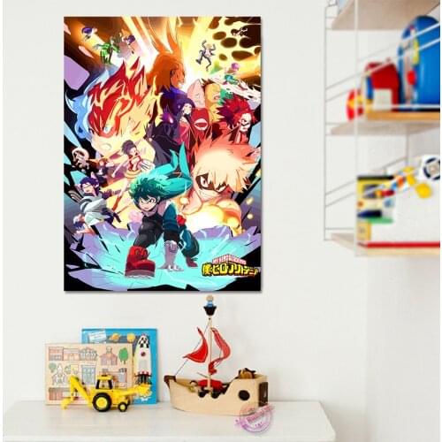 My Hero Academia Poster Japanese Anime Wall Art Painting Silk Canvas Pictures For Living Home Decor Gift