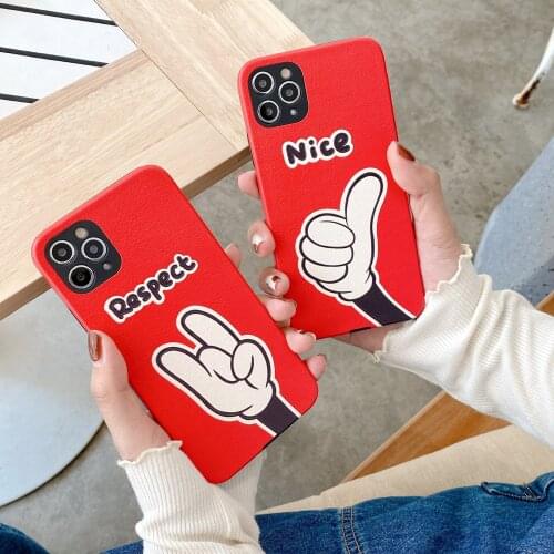 For iPhone 11 Pro XS Max Soft Red Silicone Cover For iPhone 6 6s 7 8 Plus X XS XR 12 11 Pro Max Nice Respect Phone Case Fundas