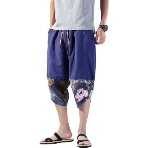 2020 New Fashion Men acutes Japanese Style Pants Casual Loose Fisherman Pants Lounge Harem Trousers with Drawstring Closure