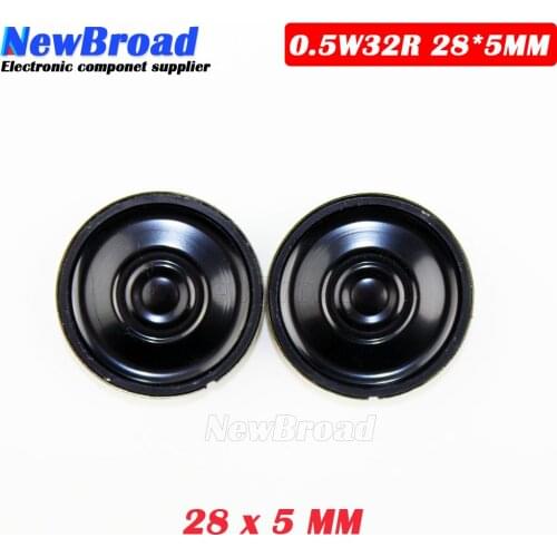 5pcs/lot New Ultra-thin Mini speaker 32 ohms 0.5 watt 0.5W 32R speaker Diameter 28MM 2.8CM thickness 5MM