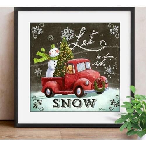 Full Square/Round Drill Diamond Painting Cartoon Snow Mosaic Diamond Embroidery Car Rhinestones Home Decor Accessories