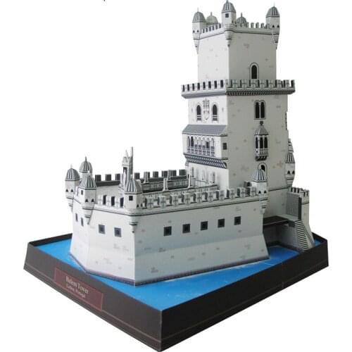 Portugal Belem Tower DIY 3D Paper Model Building Kit Cardboard Art Crafts Child Educational Puzzle Toys