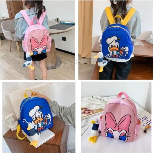 Disney Daisy Donald Duck Kindergarten Backpack Girl Boy Cute Cartoon Printed School Bookbag Children Schoolbag Student Rucksack