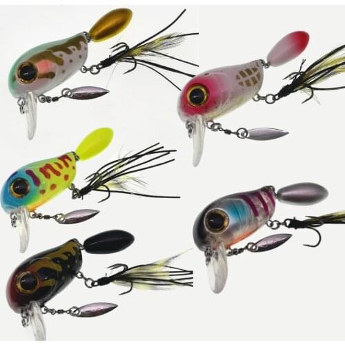 SWOLFY 5PCS Fishing Lure 8g 40mm Floating Minnow Crank Spoon Isca Artificial Baits Fishing Hard Baits Tackle Pesca