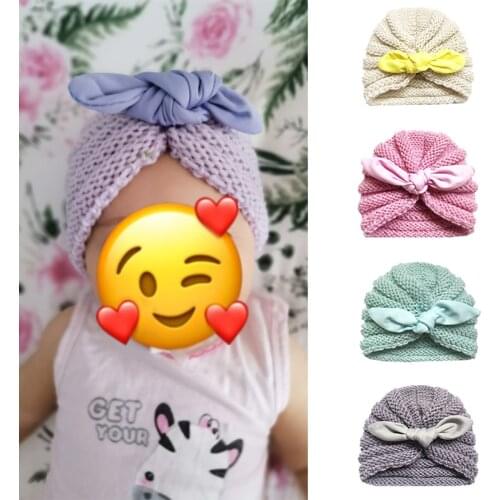 Knitted Winter Baby Hat for Girls Candy Color Bonnet Enfant Baby Beanie Turban Hats Newborn Baby Cap for Boys Accessories