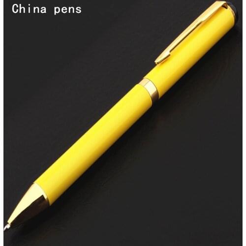 High quality 801 Yellow Colour School student office stationery Ballpoint Pen for writing