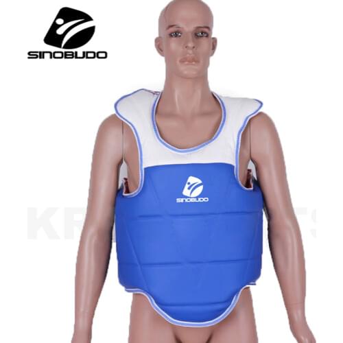 WTF Taekwondo Approve Reversible Chest Protector Guard Gear Karate Chest Guard SINOBUDO Body Protector Sparring Gear Adult Kids
