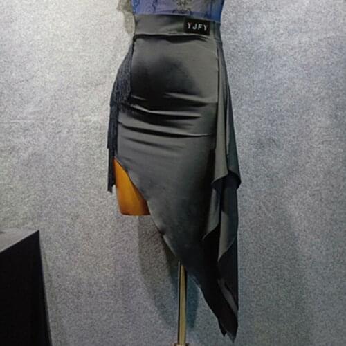 New Latin Dance Skirt Women 2020 Black Fringe Skirt Rumba Dancing Skirt Performance Dance Wear Stage Wear Latin Skirt VDB925