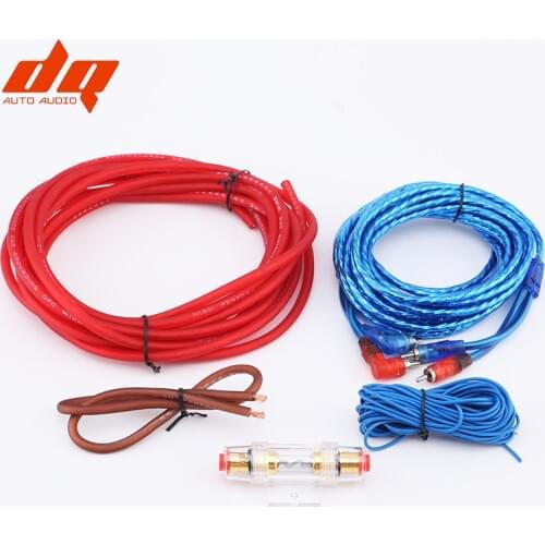 1Set Car Power Amplifier Installation Kit Auto Car Speaker Woofer Subwoofer 10GA Cables Audio Wire Wiring Line 60A Fuse Holder