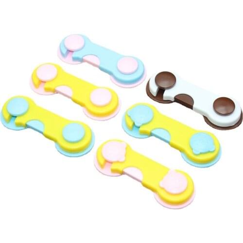 2 Pcs Candy Color Childrens Lock Flat Face To Unlock Baby Safety Products Baby Multi-function Safety Lock