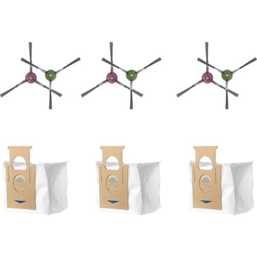 For ECOVACS T9 POWER MAX AIVI Side Brush Dust Bags Robot Vacuum Cleaner Replacement Accessories 9 Pcs