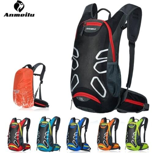 Anmeilu Outdoor Bicycle Backpack Waterproof Nylon Breathable Mountain Road Bike Bag 15L Reflective Cycling Backpack Mochila