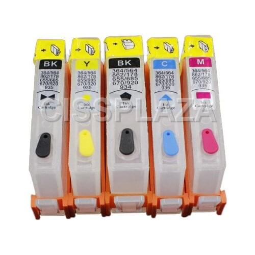 CISSPLAZA compatible for hp564 refillable Ink cartridge for B8550 B8553 B8500 C6324 C6380 C6383 D5460 D5463 D7560 D5445 C309