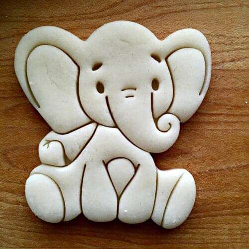 CookBaby Elephant Cutter Kitchen Baking Supplies Cake Icing Decoration Tools Set Cartoon Patterns 3D Custom Seal