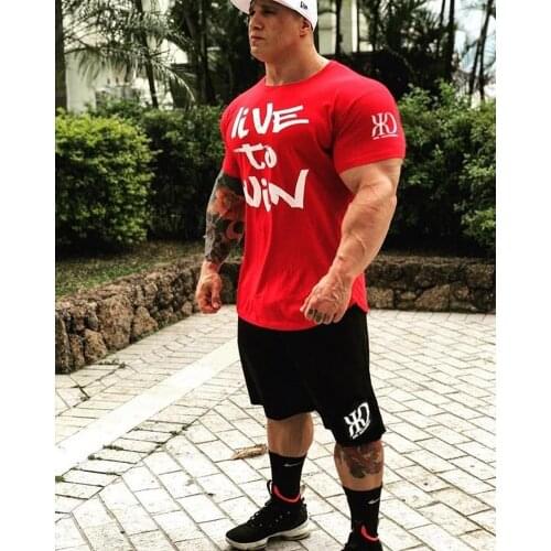 Mens Fashion T Shirt Men Tops Summer Fitness Bodybuilding Clothes Muscle Male Shirts Cotton Slim Fit Tees