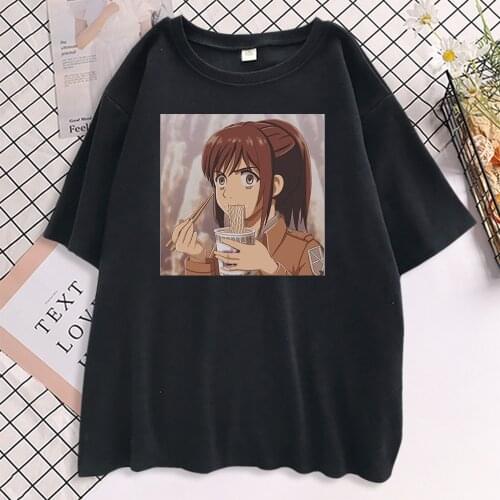 Anime Cute noodle girl T-Shirt Womens Harajuku Style T Shirt Summer Hot Sale Tee INS Trendy Short Sleeves Top For Women 2021