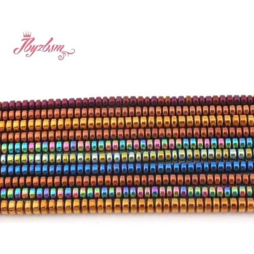 2x3mm Smooth Rondelle Hematite Beads Natural Stone Beads For Necklace Bracelet Earring Woman Jewelry Making 15" Free Shipping