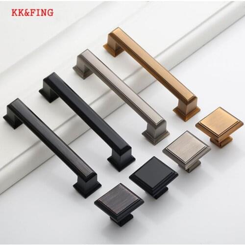 KK&FING American Black Cabinet Knobs and Handles Drawer Knobs Kitchen Cupboard Wardrobe Door Pulls Fashion Furniture Hardware