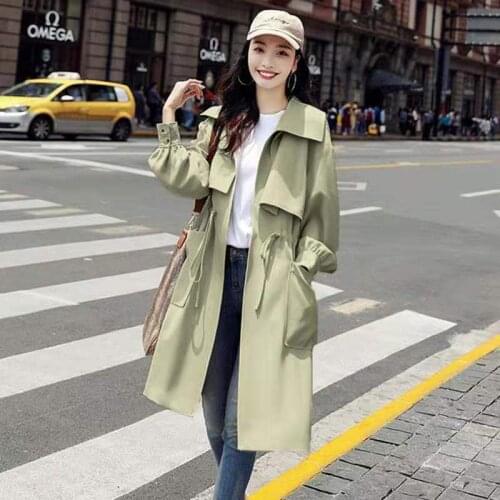 Spring And Autumn Womens Jacket Coat Korean Fashion Thin British Style Coat Waist Show Slim Windbreaker 2021 Female Trench Coat