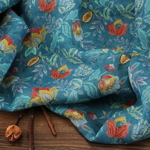 Summer ramie fabrics digital printing fabric for dress,sewing accessories