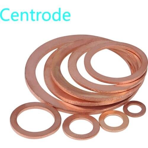 Copper gasket marine sealing washer 1-1.5-2mm thick flat gasket inner diameter m5-m6-m8-m10 to M48 20PCS