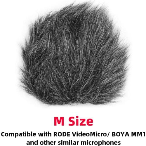 On-camera Microphone Furry Windscreen Mic Windshield Cover Muff For RODE VideoMic GO/ TAKSTAR SGC-598/ BOYA MM1 Microphone
