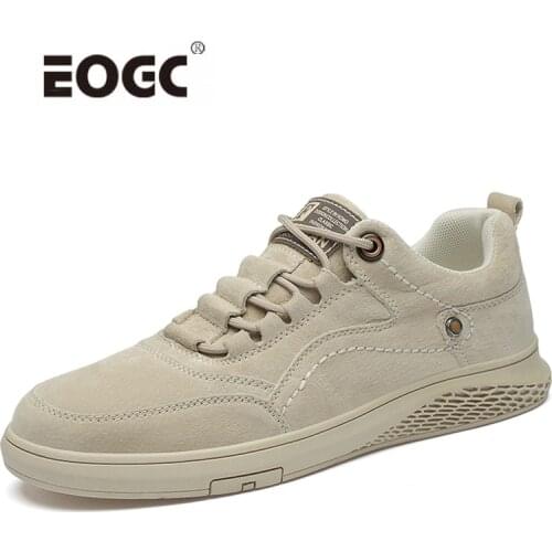 High Quality Men Casual Shoes Men Breathable Leather Lace Up Flats Shoes Outdoor Anti-skidding Men Shoes Sneakers