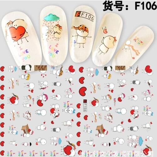 3D Nail Sticker Sweet Love Heart Slider Nails Art Decoration Wraps Decals Cute Design Adhesive Manicure Tips Stickers Pegatina