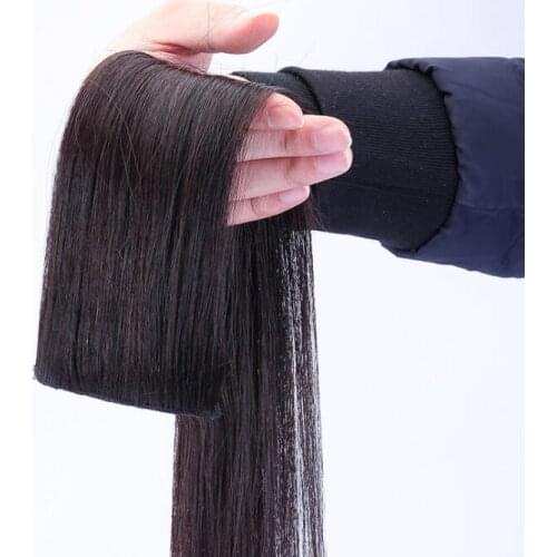 Real human hair extension clip Machine Remy Clip in Hair Extensions Human Hair 100% Real Natural Hairpiece Clips On