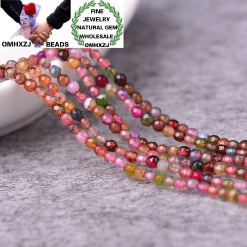 OMHXZJ Wholesale ZB251 2 3 4 6mm DIY Bracelet Necklace Jewelry Accessories Components Natural Stone Fine Tourmaline Cut Beads