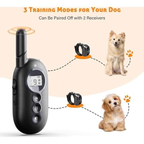 NEW 1 or 2 Dogs LCD Pet Collar Electric Dog Training Anti Barking Collar Remote Control Shock Vibration Sound Collars Waterproof