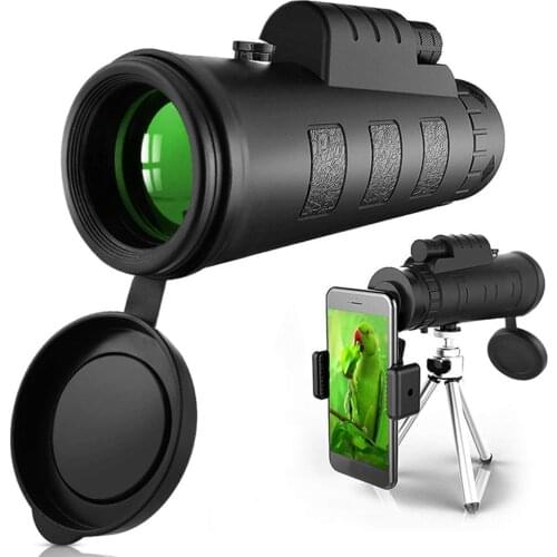 Clear Night Vision Telescope 40X60 HD Monocular Portable Quick Release Lightweight with Tripod Holder for Camping