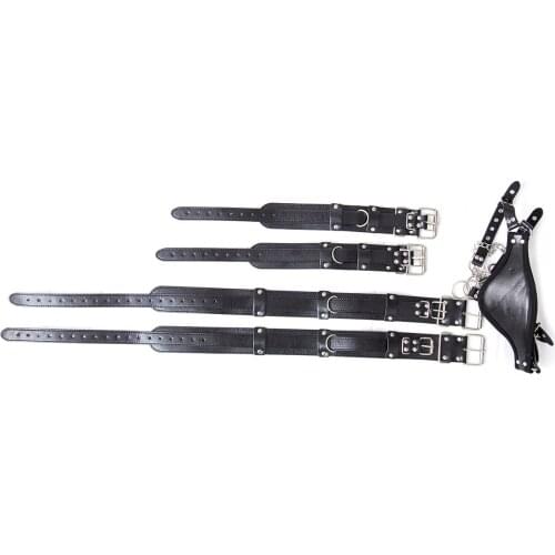 Sex Toys Leather Binding Hand Straps Spanking Pillow Leather Heavy Chain Binding Handcuffs