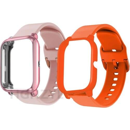 2PCS For Huami Amazfit bip /GTS Strap Replacement Smart Watch Silicone band +Case Soft TPU Protective Cover Full coverage