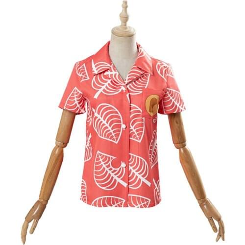Animal Cosplay Crossing Isabelle Shirt Cosplay Costume T-shirt Women Short Sleeve Shirt Fancy Party Summer Tops Tee