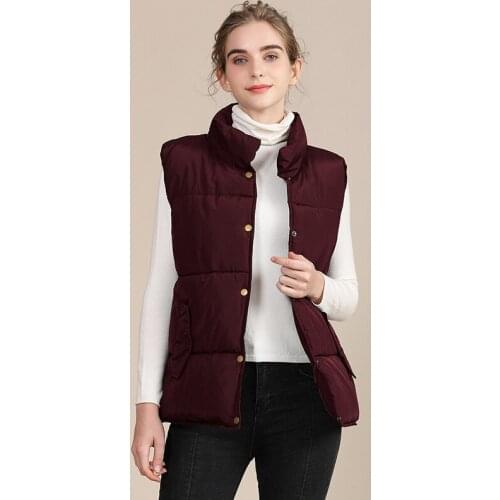 2021 new style Korean fashion cotton vest women fall/winter quilted waistcoat short waistcoat padded jacket vest padded jacket