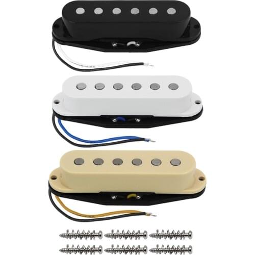 NEW 1PCS Alnico 5 Guitar Single Coil Pickup Strat Pickup Flat Pole ,Neck/Middle/Bridge Position, White/Black/Cream Choose