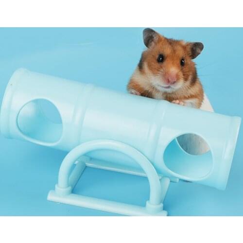 1PC Pink Blue Multiple holes Plastic Hamster Seesaw Tube Tunnel Cage House Small Pet Toy for Rat Mouse Hamsters Funny Gift