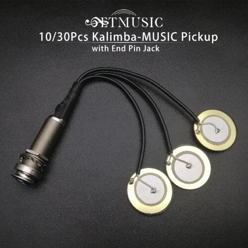 10pcs Piezo Contact Microphone 3 Transducer Pickups with end pin jack for Kalimba-MUSIC