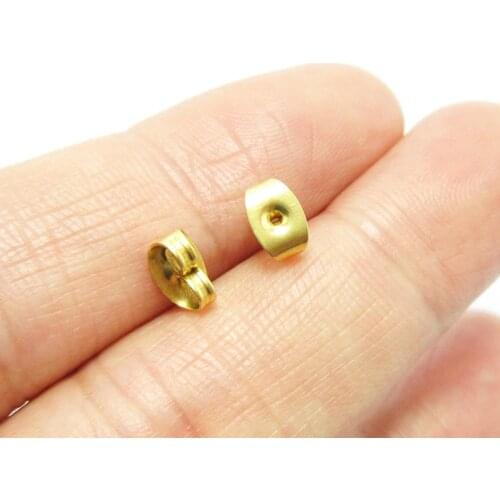 Ear nuts 6.5x4.2mm Brass Earrings backs Brass earplugs Brass ear post stopper -100pcs R974