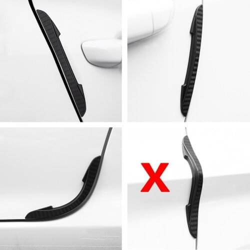 4pcs Black Car Side Door Edge Guard Strip Scratch Protector Anti-Scratch Collision Sticker Auto Exterior Accessories