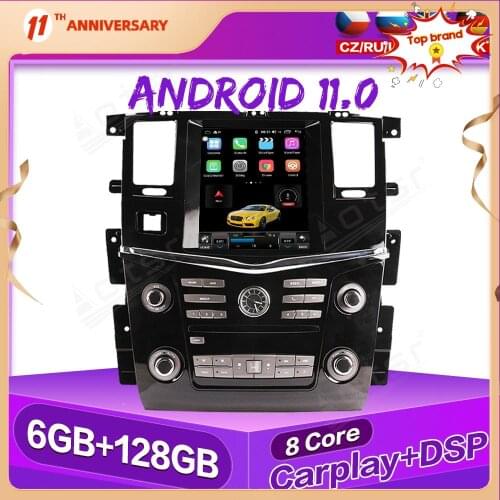 6+128GB Android 11 Car GPS Navigation For Nissan Patrol Auto Stereo Multimedia Radio Video Player Carplay Tape Headunit DSP 4G