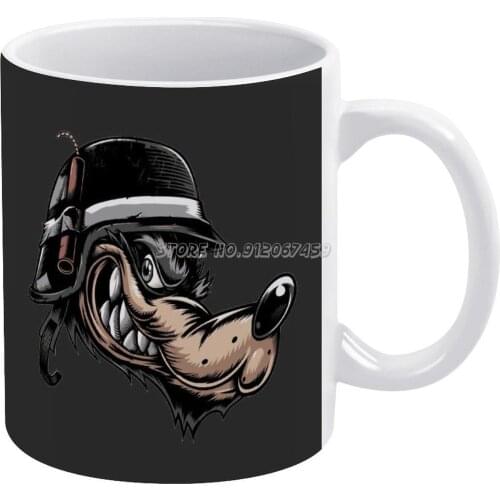 Biker Wolf Coffee Mugs Print Decor For Kids Room Pillow Cover Floor Pillowcases for Sofa Home Biker Wolf Wolf W ? Lfe Tier Tiere