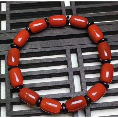 FREE SHIPPING noble jewelry Natural rare South Red Onyx Stone Bracelet Women Persimmon Red Bracelet