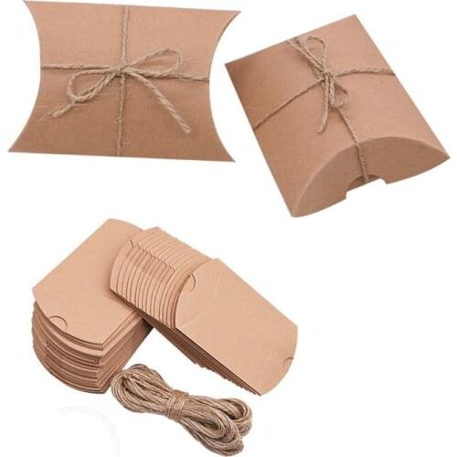 Paper Box 9 x 6cm Paper Gift Candy Box for Wedding Birthday Party Cookies Favors Wrapping Christmas Biscuits Packaging Bag Boxes